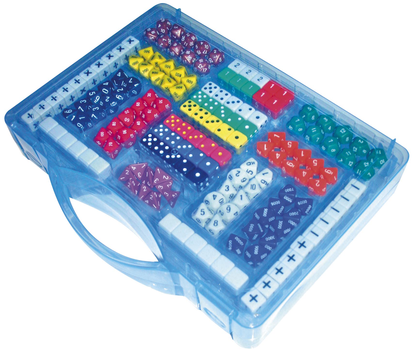  Matematický kufřík - 161 ks kostek pro hry s počty